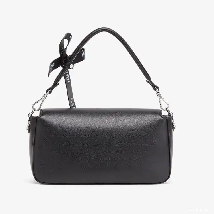 Cheap Fendi Motif Medium Nappa Black Bag Baguette In The Leather Baguette 0701